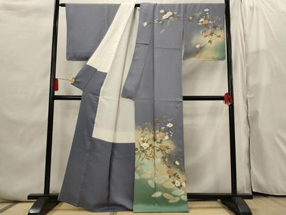 平和屋着物■訪問着 草花文 暈し染め 金銀彩 正絹 逸品 AABI6512st