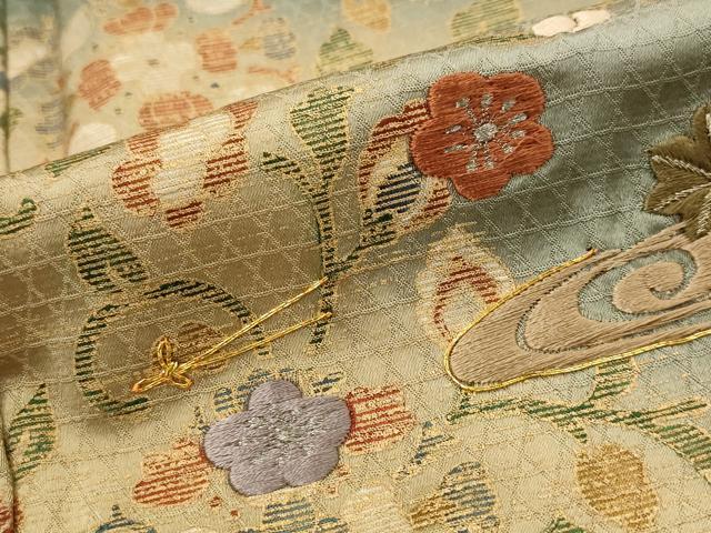 平和屋着物■訪問着 駒刺繍 更紗花文 暈し染め 金彩 銀糸 正絹 逸品 AABI6514st