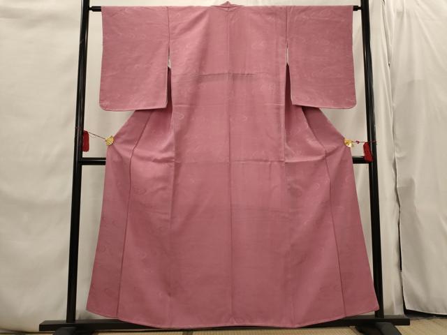 平和屋着物■上質な色無地　流水花地紋　長春色　正絹　逸品　未使用　AABI6520st