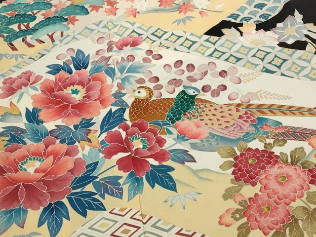 平和屋着物■豪華黒留袖　作家物　花蝶文　正絹　逸品　AABI6521st