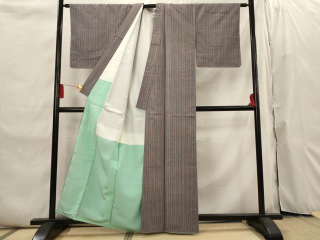 平和屋着物■上質な紬 間道 正絹 逸品 未使用 AABI6523st