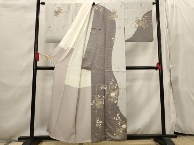 平和屋着物■訪問着 草花文 金彩 正絹 逸品 AABI6527st