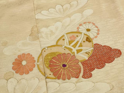 平和屋着物■訪問着 駒刺繍 花鼓文 金銀彩 正絹 逸品 AABI6530st