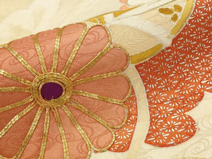 平和屋着物■訪問着 駒刺繍 花鼓文 金銀彩 正絹 逸品 AABI6530st