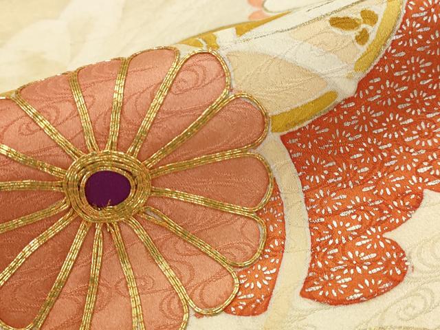 平和屋着物■訪問着 駒刺繍 花鼓文 金銀彩 正絹 逸品 AABI6530st