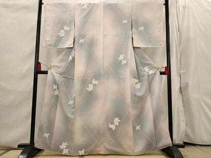 平和屋着物■上質な小紋　舞花文　暈し染め　正絹　逸品　未使用　AABI6535st