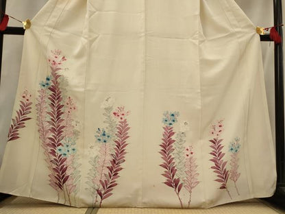 平和屋着物■訪問着　手描き　草花文　正絹　逸品　AABI6541st