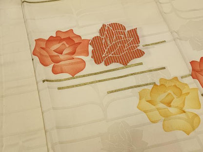 平和屋着物■訪問着　流水花文　暈し染め　金糸　金彩　正絹　逸品　AABI6542st