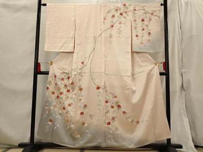 平和屋着物■訪問着　駒刺繍　枝花文　暈し染め　正絹　逸品　AABI6544st