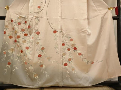 平和屋着物■訪問着　駒刺繍　枝花文　暈し染め　正絹　逸品　AABI6544st