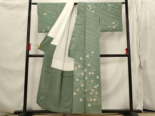 平和屋着物■訪問着　ろうけつ染め　竜田川　正絹　逸品　AABI6545st