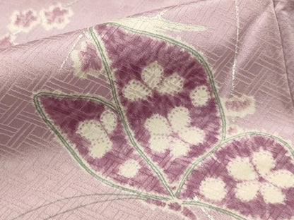 平和屋着物■上質な小紋 花蝶文 銀彩 正絹 逸品 AABI6546st