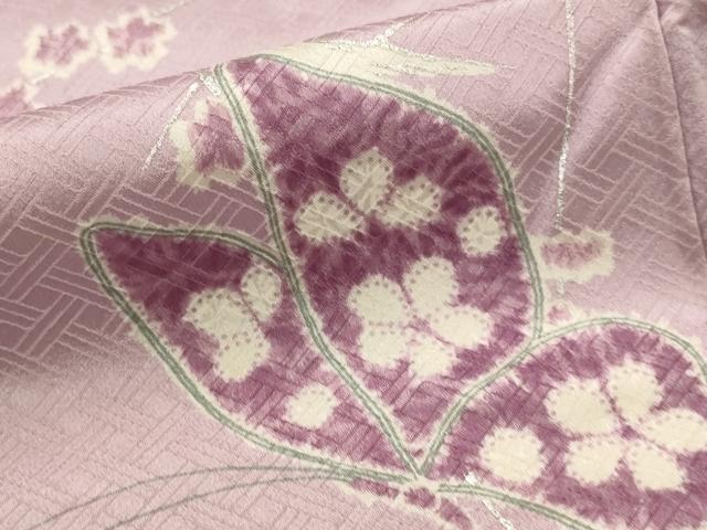 平和屋着物■上質な小紋 花蝶文 銀彩 正絹 逸品 AABI6546st