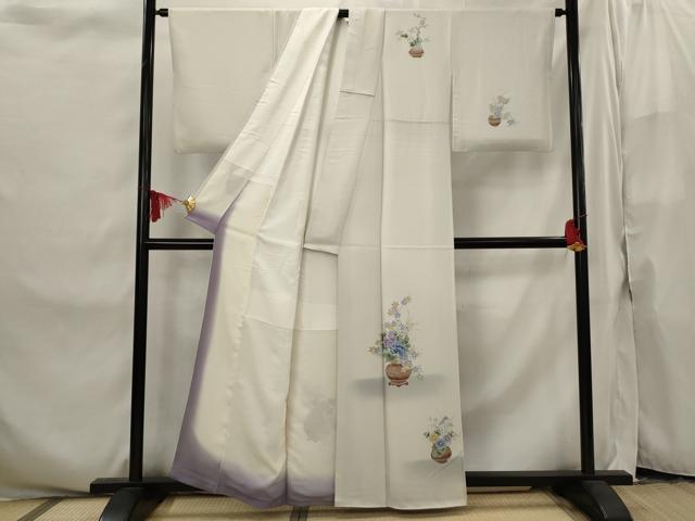平和屋着物＊夏物　小紋　紗　枝葉文　正絹　逸品　AABE4296jd 平和屋着物＊夏物 小紋 紗 枝葉文 正絹 逸品 AABE4296jdの通販 by 平和