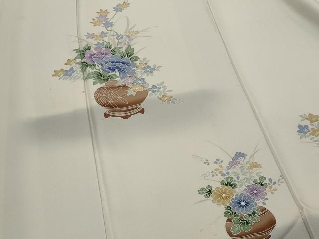 平和屋着物□訪問着 陶器花文 正絹 逸品 AABI6547st