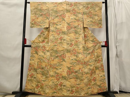 平和屋着物■上質な小紋 御所車花文 正絹 逸品 AABI6549st