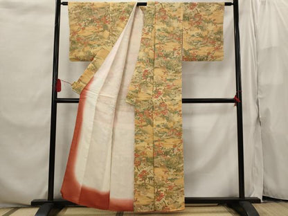 平和屋着物■上質な小紋 御所車花文 正絹 逸品 AABI6549st