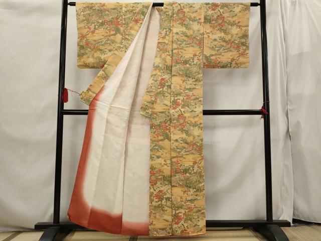 平和屋着物■上質な小紋 御所車花文 正絹 逸品 AABI6549st