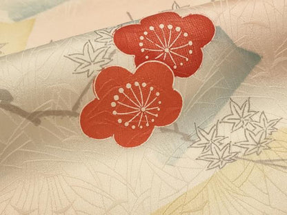平和屋着物■上質な小紋 枝梅文 暈し染め 正絹 逸品 未使用 AABI6551st