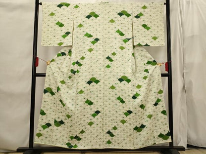平和屋着物■上質な小紋 花青海波文 金彩 正絹 逸品 AABI6556st