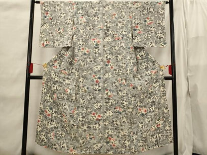 平和屋着物■上質な小紋 型染め 花丸文 暈し染め 正絹 逸品 AABI6559st