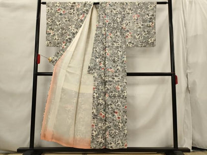 平和屋着物■上質な小紋 型染め 花丸文 暈し染め 正絹 逸品 AABI6559st