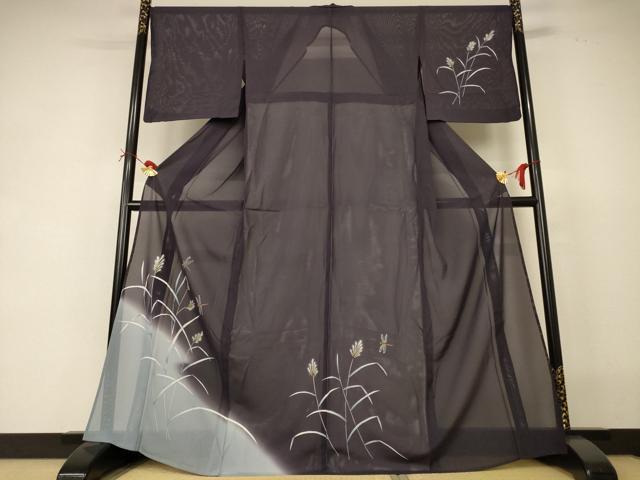 平和屋着物＊夏物 訪問着 絽 草花文 勝虫 暈し染め 正絹 逸品 AABI6561jd