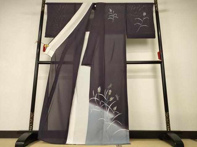 平和屋着物＊夏物 訪問着 絽 草花文 勝虫 暈し染め 正絹 逸品 AABI6561jd