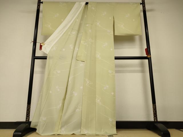 平和屋着物＊夏物　小紋　絽　貝合わせ花文　正絹　逸品　AABI6562jd