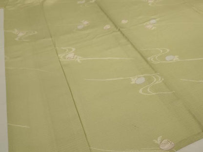 平和屋着物＊夏物　小紋　絽　貝合わせ花文　正絹　逸品　AABI6562jd