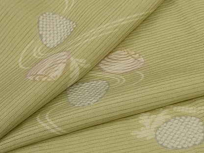平和屋着物＊夏物　小紋　絽　貝合わせ花文　正絹　逸品　AABI6562jd