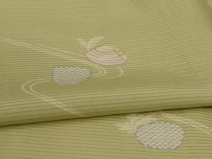 平和屋着物＊夏物　小紋　絽　貝合わせ花文　正絹　逸品　AABI6562jd