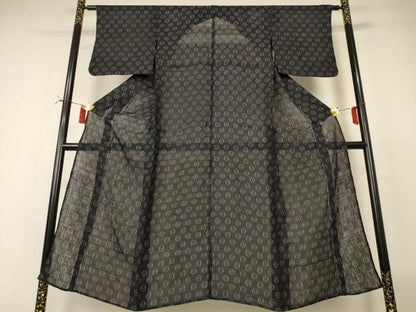 平和屋着物＊夏物　重要無形文化財　本場宮古上布　丸文　苧麻　逸品　AABI6564jd