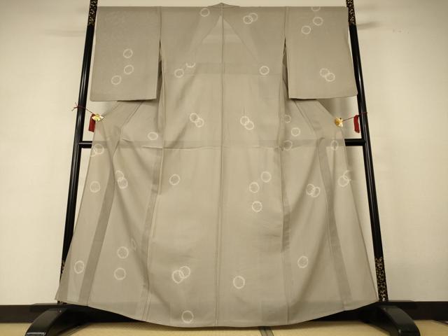 平和屋着物＊夏物 小紋 紗 絞り 丸文 正絹 逸品 AABI6566jd