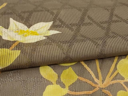 平和屋着物＊夏物 訪問着 縦絽 草花文 正絹 逸品 AABI6567jd