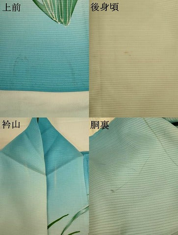 平和屋着物＊夏物 訪問着 絽 草花文 暈し染め 正絹 逸品 AABI6568jd