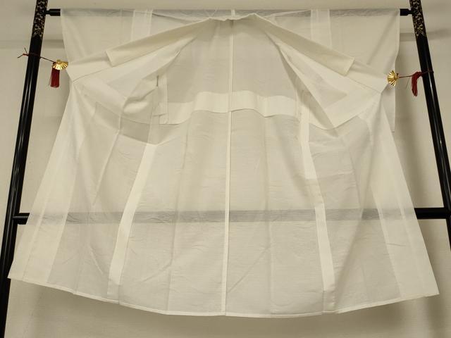 平和屋着物＊夏物 長襦袢 絽 草花紋紗 白色 正絹 逸品 AABI6569jd