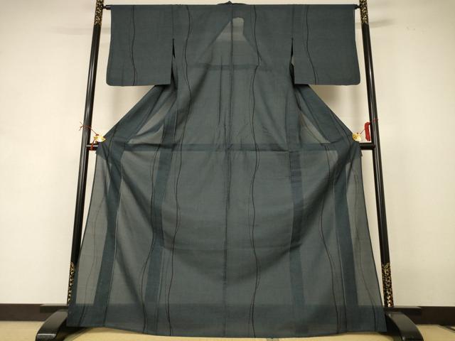 平和屋着物＊夏物 本場大島紬 夏大島 150亀甲 よろけ縞 正絹 逸品 AABI6574jd