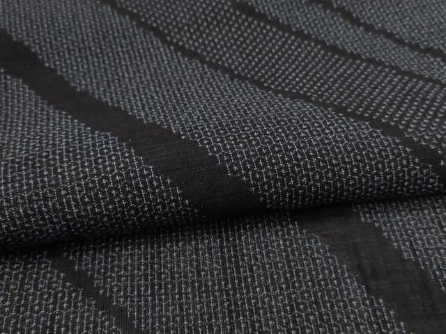 平和屋着物＊夏物 結城紬 夏結城 100亀甲 斜縞 正絹 逸品 AABI6582jd