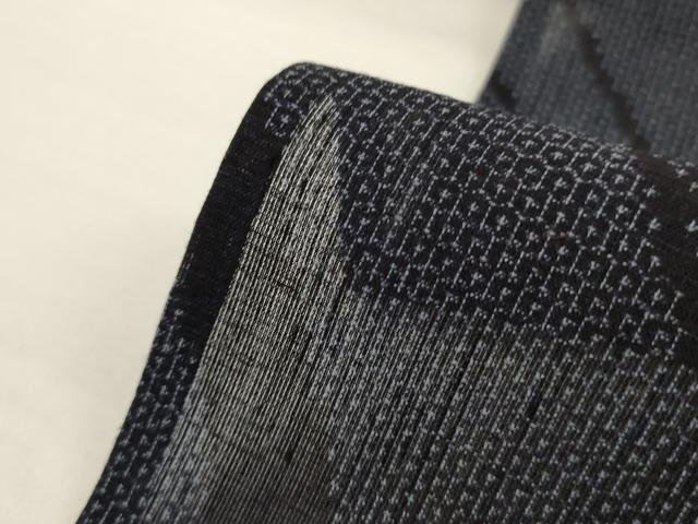平和屋着物＊夏物 結城紬 夏結城 100亀甲 斜縞 正絹 逸品 AABI6582jd