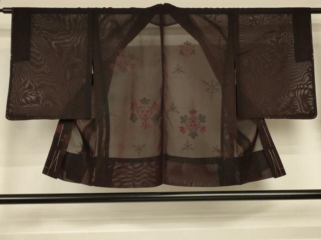 平和屋着物▽羽織　スリーシーズン　春夏秋　塵除け　雪の結晶　正絹　逸品　AABI6588jd
