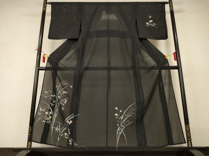 平和屋着物＊夏物 訪問着 絽 蛍 蛍暈し 金彩 正絹 逸品 AABI6589jd