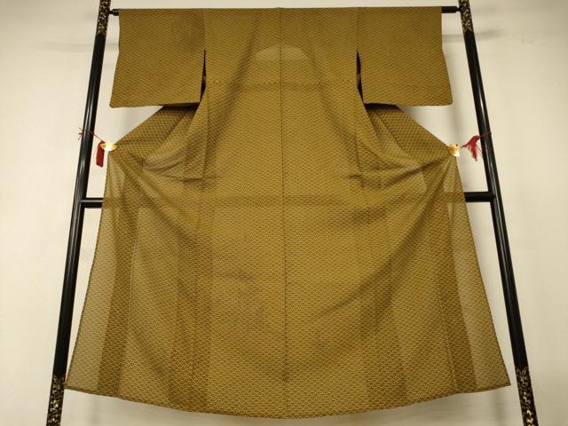 平和屋着物＊夏物 小紋 絽 青海波 正絹 逸品 AABI6592jd