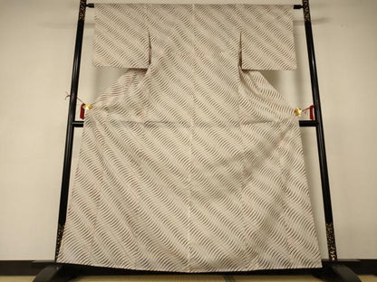 平和屋着物＊夏物 小紋 絽 幾何学文様 洗える着物 AABI6595jd