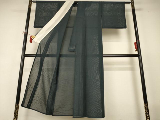 平和屋着物＊夏物 色無地 立波紋紗 百入茶色 正絹 逸品 AABI6598jd