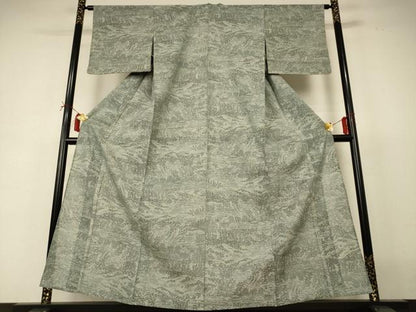 平和屋着物＊夏物 小紋 紗紬 風景文 正絹 逸品 AABI6599jd
