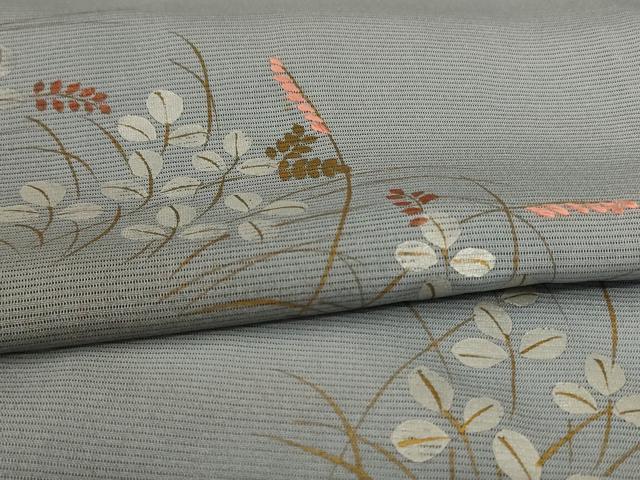 平和屋着物＊夏物 訪問着 絽 刺繍 萩 暈し染め 金彩 正絹 逸品 AABI6601jd