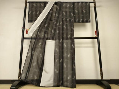平和屋着物＊夏物 本場琉球絣 夏琉球 正絹 逸品 AABI6602jd