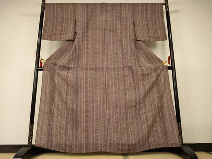 平和屋着物＊夏物 小紋 絽 間道 正絹 逸品 AABI6605jd