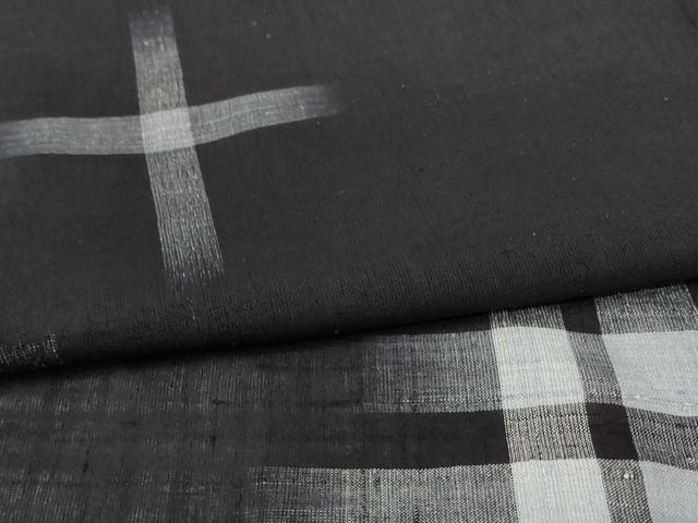 平和屋着物＊夏物 紗紬 十字絣 正絹 逸品 AABI6608jd